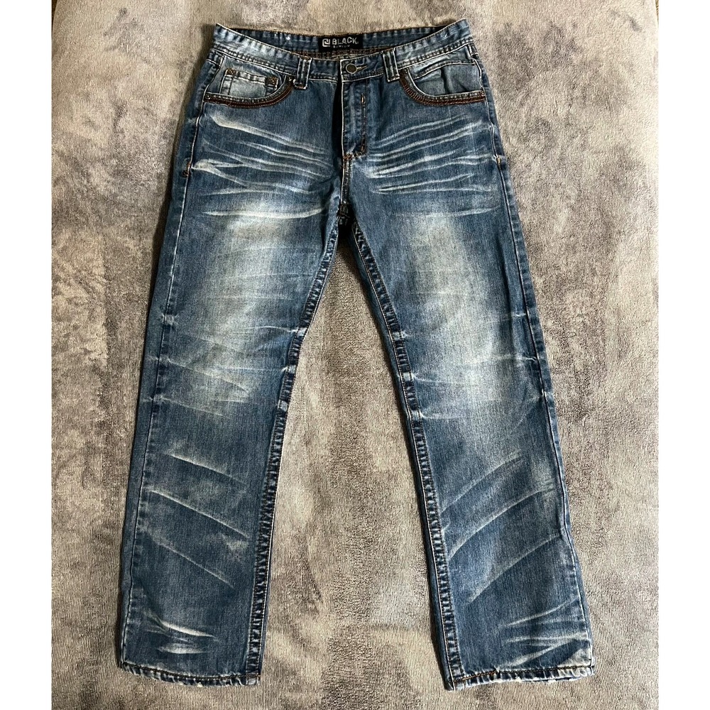 CJ Black Premium 32x30 Relaxed Straight Indian Distressed Jeans
